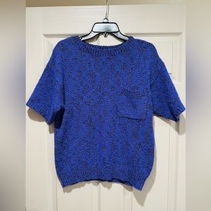 VINTAGE Beldoch Popper Purple 80s Short Sleeve front pocket Sweater 90s …